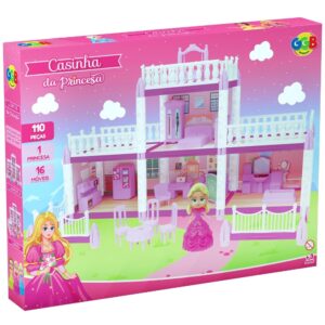 Casinha DA Princesa Ggb Brinquedos 110 Peças Cômodos Casinha Meninas