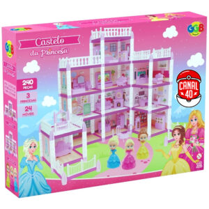Castelo DA Princesa Ggb Brinquedos 240 Peças Cômodos Casinha Meninas