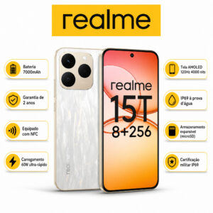 Celular realme 15T 5G Smartphone 8+256 GB 2ANOS E IA Garantia