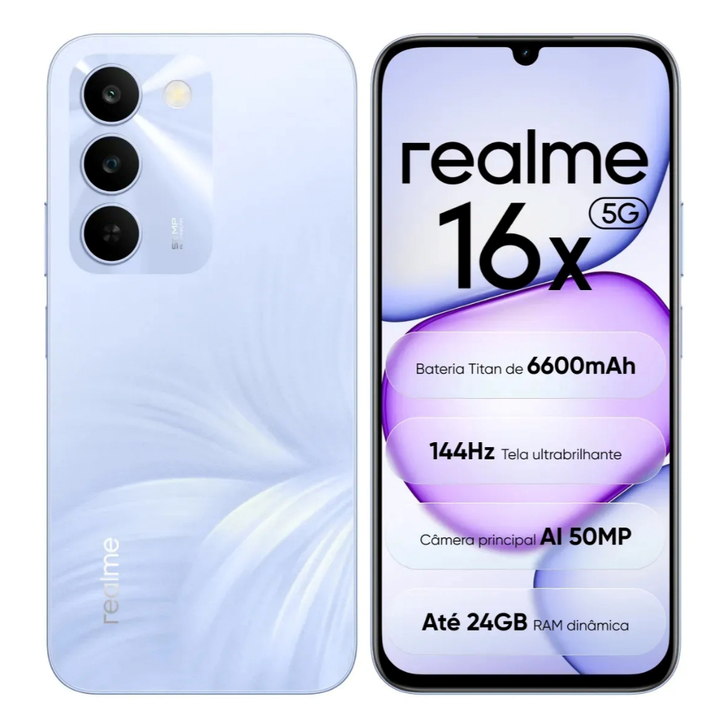 Celular realme 16X 5G Smartphone 8+256 GB Original Versão Global — Celulares e Acessórios