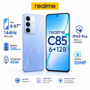 Celular realme C85 Smartphone 6+128GB Original Versão Global Bateria