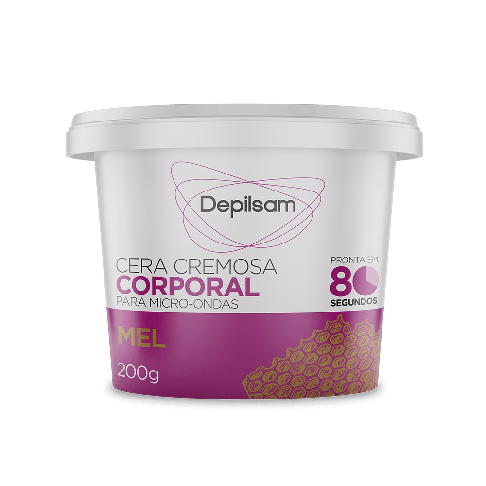 Cera Cremosa Corporal Depilsam de Micro-Ondas Mel 200G — Eletroportáteis