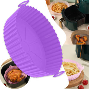 Cesto de Silicone Forma Redonda Air Fryer e Forno Fritadeira Elétrica