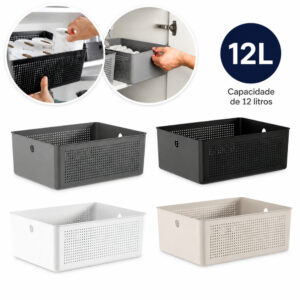 Cesto Organizador 12 Litros 34 X 27 Caixa de Organização Lavanderia