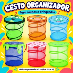 Cesto Organizador Dobrável Infantil Para Brinquedos Cesto de Roupa