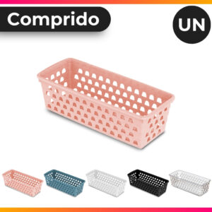 Cesto Organizador Multiuso Decorativo Pequeno Comprido p Gaveta