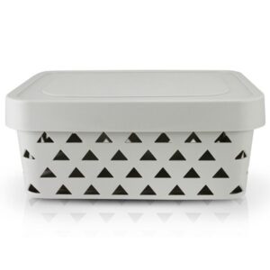 Cesto Organizador Plástico Com Tampa Decorativo Jacki Design