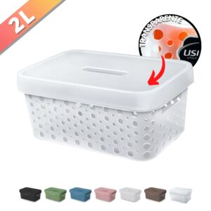 Cestos Organizador Rattan c Tampa Trama 2L Usual Utilid