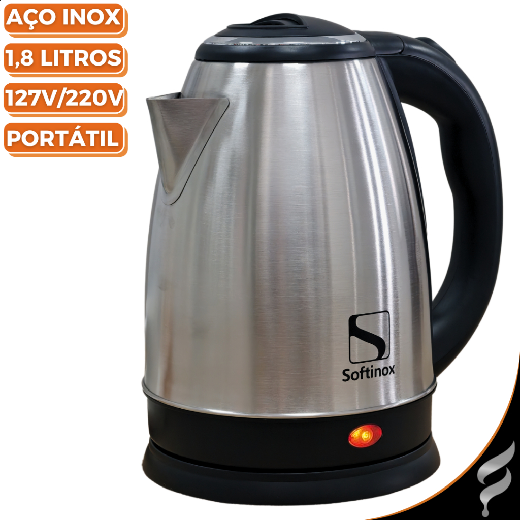 Chaleira Elétrica 127V 220V Térmica Bule Aço Inox 1,8 Litros Chaleira — Eletroportáteis