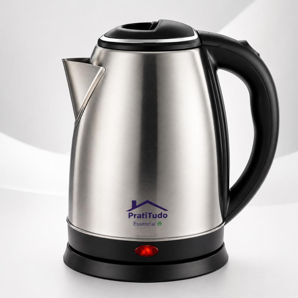 Chaleira Elétrica Inox 1,8L 1000W ou 1200W Desligamento Automático — Eletroportáteis