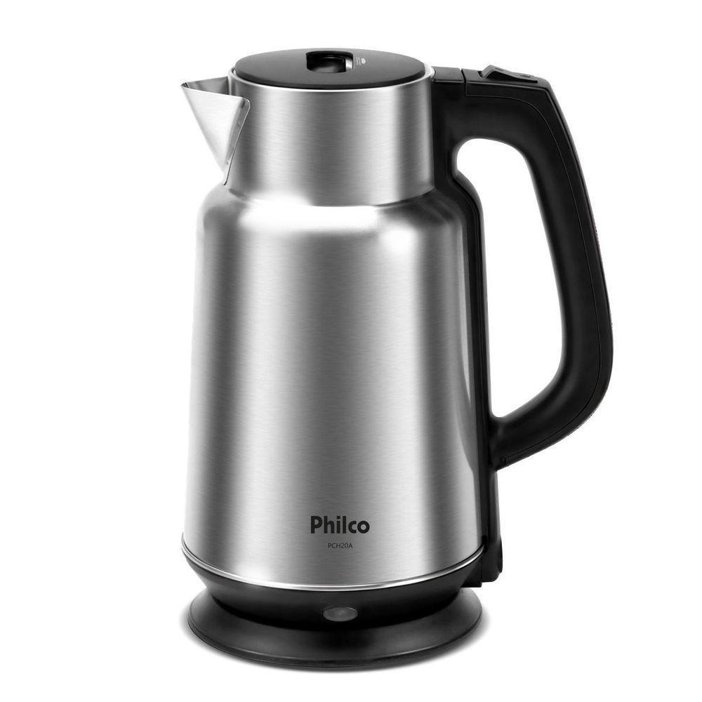 Chaleira Elétrica Philco PCH20A 2L Inox Boil Dry Sem Fio 360 graus