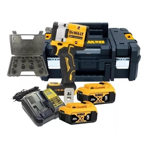Chave De Impacto Dewalt Dcf922 2 baterias 20v 5ah Maleta Soquetes
