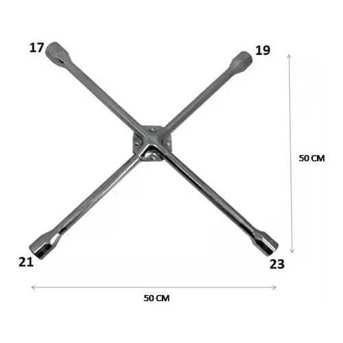 Chave De Roda Cruz Aço Profissional 50cm Reforçada