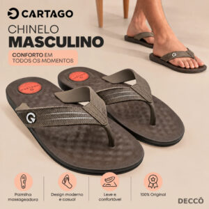 Chinelo Cartago Arizona Light Masculino Massageador Confortável