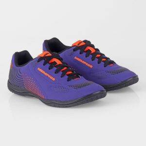 Chuteira tênis de futebol society infantil Memphis Roxo laranja — Calçados