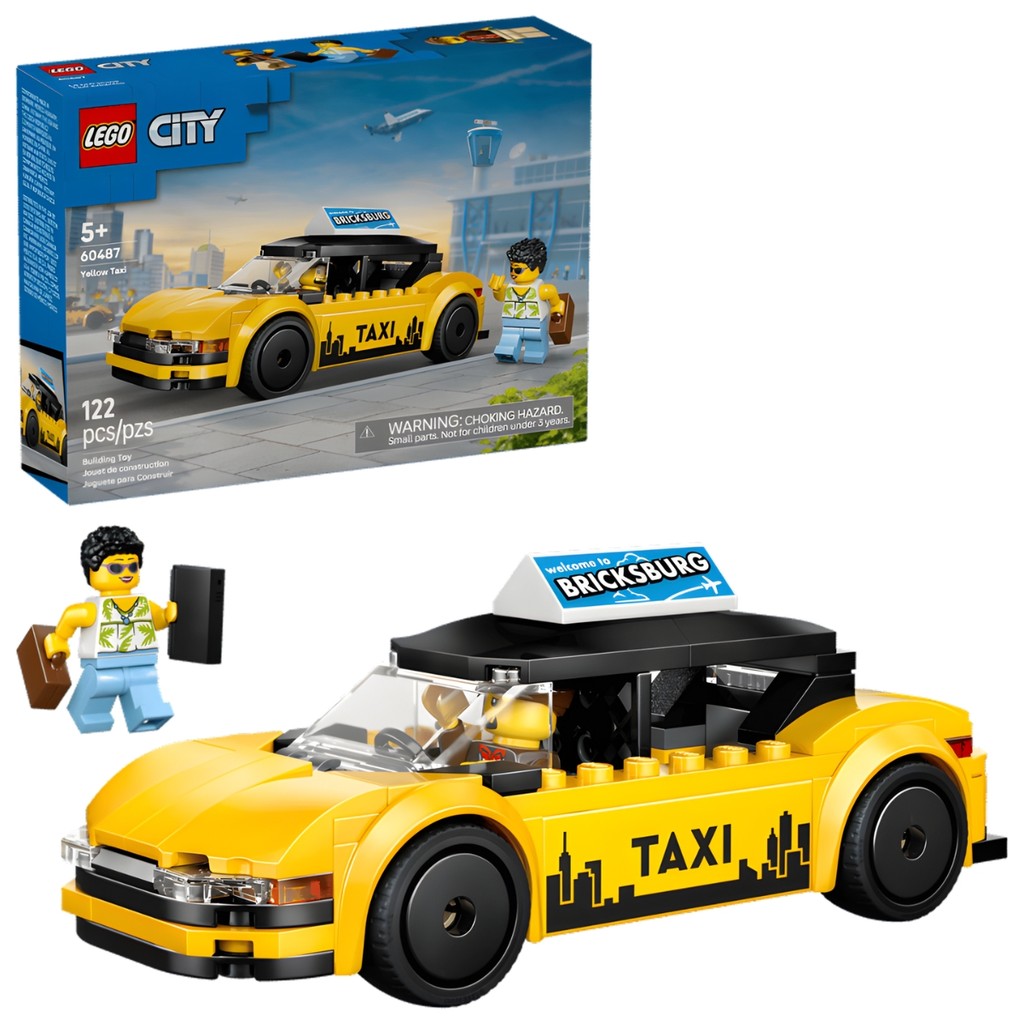 City Taxi Amarelo Blocos de Montar 60487 122 Peças Lego — Brinquedos
