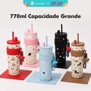 Civago Copo Térmico 770ml Fashion Garrafa Térmica Aço Inox
