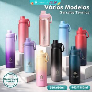 Civago Garrafa Térmica 560ml-1180ml Inox com Alça Quente Frio Com