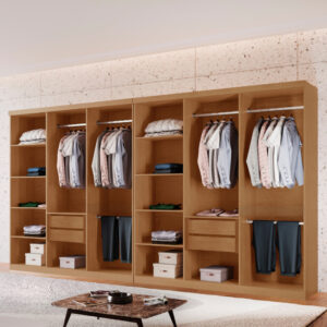 Closet Casal Hera Premium 4 Gavetas e 10 prateleiras Mdf Rufato