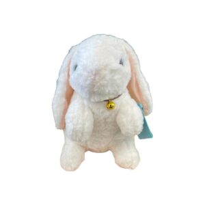 Coelho de Pelúcia Sentado com Sino Branco 22cm 1 unidade Rizzo