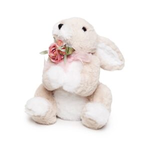 Coelho Sentado de Pelúcia com Flor no Pescoço 1 unidade Cromus Rizzo