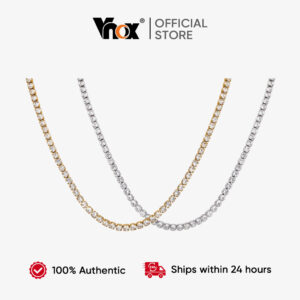 Colar De Tênis Delicado Vnox Para Homens Banhado A Ouro 18K Fino CZ — Calçados