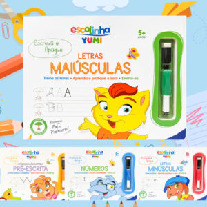 Coleção Alfabetização Escolinha Livro Caderno De Caligrafia Infantil