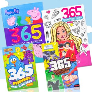 Coleção Livro de Colorir 365 Desenhos Caderno de Desenho Pintura