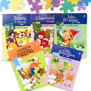 Coleção Livro Quebra Cabeça Infantil Para Crianças Brinquedos De
