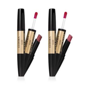 Combo Batom Duo Glam Micro Plump: Malva Essencial 1,8g Rosado Nobre