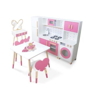 Combo Brinquedoteca Penteadeira Pequeno Madeira Infantil Faz de Conta