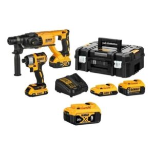 Combo Dewalt Martelete Parafusadeira Com 3 Baterias 20V e Carregador
