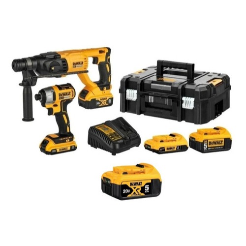 Combo Dewalt Martelete Parafusadeira Com 3 Baterias 20V e Carregador