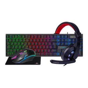 Combo Gamer Acegeek Thunder 4in1, Teclado Membrana, Mouse, Mousepad