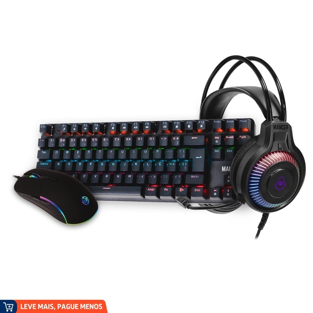 Combo Gamer Mancer, 3x1 ,Headset Mancer Twilight S Mouse Gamer Tgt