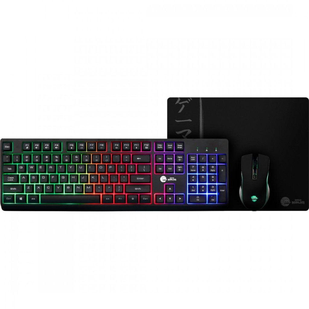 Combo Gamer Ninja Legacy 3 Em 1, Teclado, Mouse e Mousepad, USB, RGB