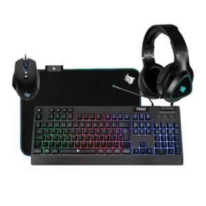 Combo Gamer Pichau Netuno 4X1, Teclado ABNT2, Mouse 8000DPI