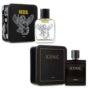 Combo Kit 2 Deo Colônia Perfume Masculino Iconic Rebel Ciclo