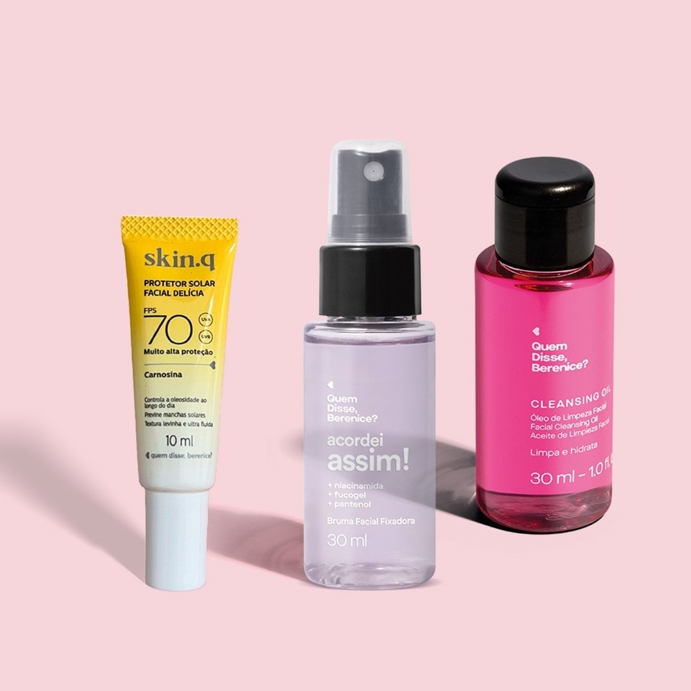 Combo Mini Skincare: Protetor Solar Facial Fps 70 10ml Bruma Facial