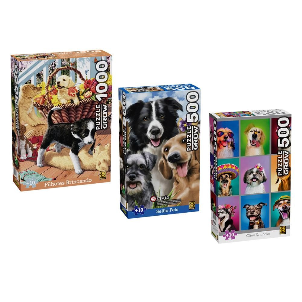 Combo Quebra-cabeças Pequenos Amores Pet