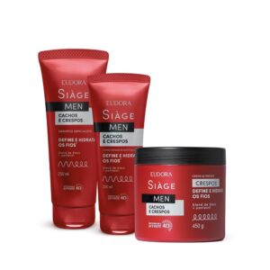 Combo Siàge Men: Condicionador Cachos e Crespos 200ml Shampoo Cachos