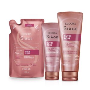 Combo Siàge Nutri Rosé: Shampoo 250ml Refil Máscara Capilar 250g