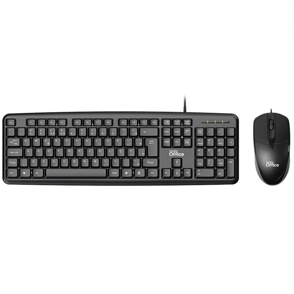 Combo Teclado e Mouse Dr. Office DC100, USB, Preto