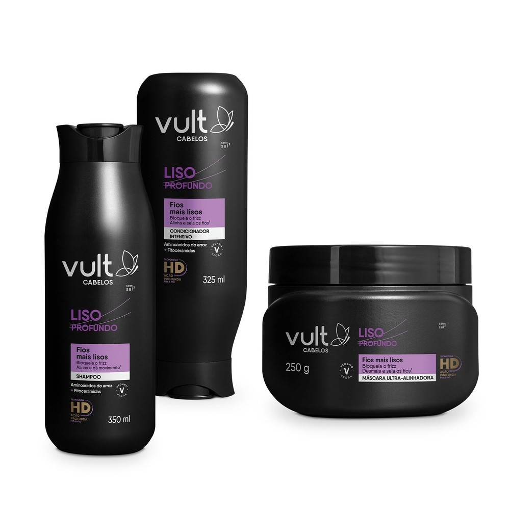 Combo Vult Cabelos Liso Profundo: Shampoo 350ml Condicionador 325ml