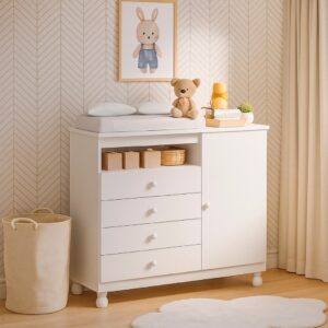 Cômoda Infantil Armario Baby com 4 Gavetas Organizadora 1 porta