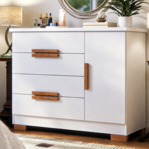 Cômoda Sapateira 4 Gavetas 1 Porta Para Quarto De Casal Grande