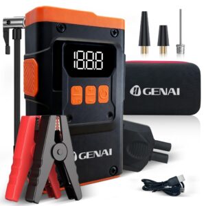 Compressor de Ar Sem Fio Arranque Emergência 480A Power Bank Genai
