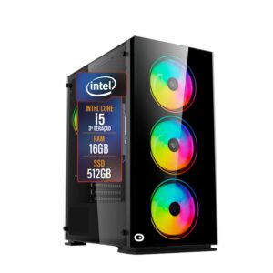 Computador Gamer 2Eletro RGB, Intel Core i5, 16GB RAM, SSD 512GB