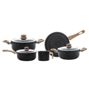 Conjunto de Panelas de Indução Granilite Preto Alumínio Wolff