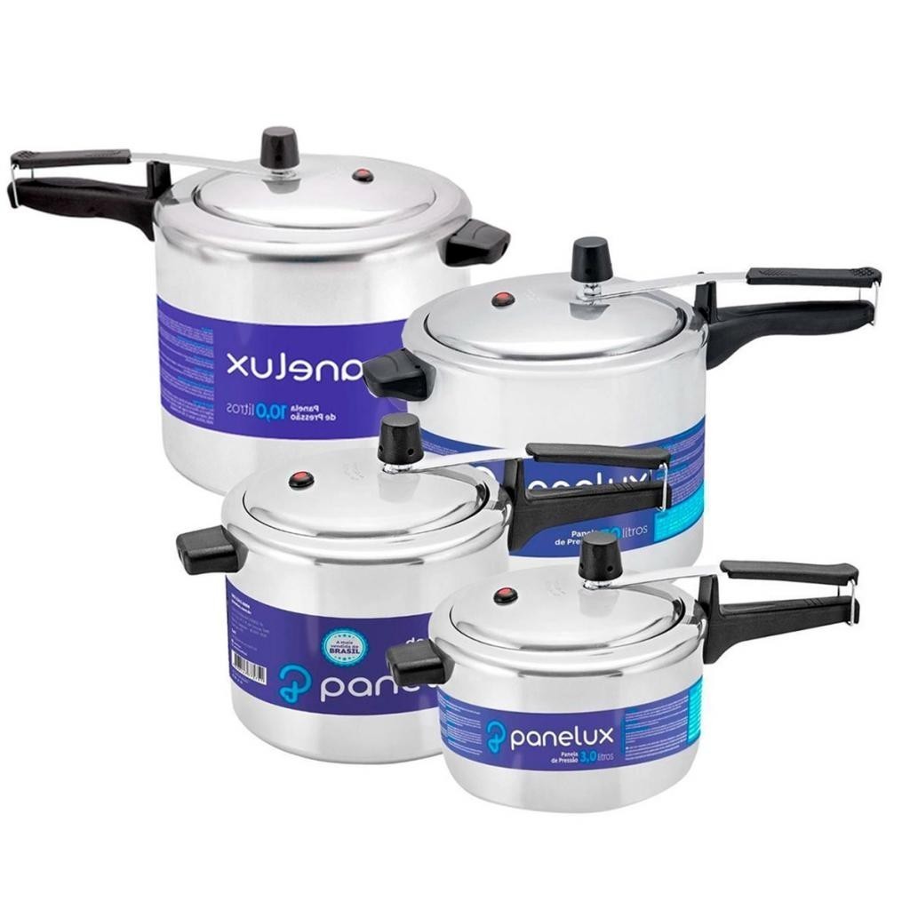 Conjunto de Panelas de Pressão Panelux Classic Polida 3,0 4,5 7,0 10 — Cozinha e Utensílios